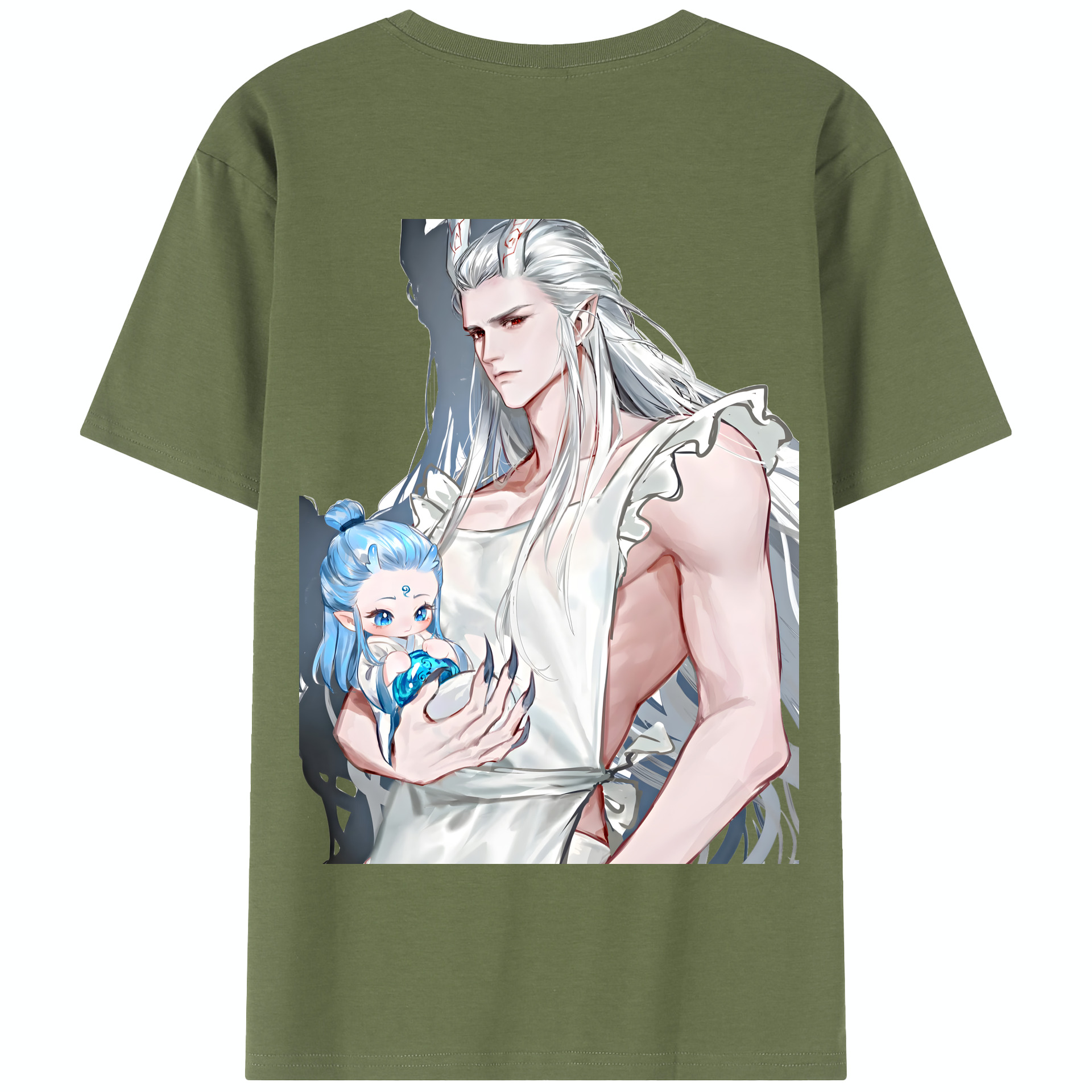 （画像用） Ne Zha 2 ナタ 魔童の大暴れ 綿100％半袖Tシャツ（背面プリント）